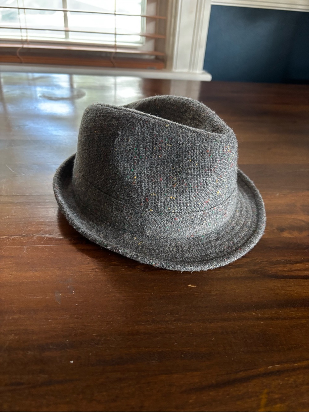 Toddler Gray Tweed Fedora Hat